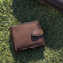 Personalised English Hide Leather Brown Wallet Trifold, thumbnail 3 of 12