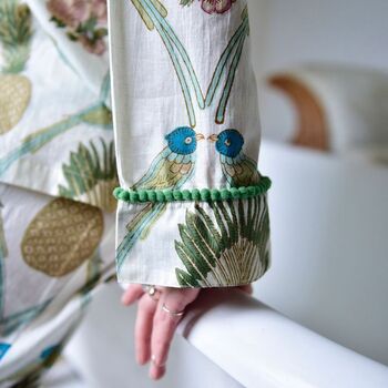Pineapple And Bluebird Cotton Pyjamas, 3 of 8