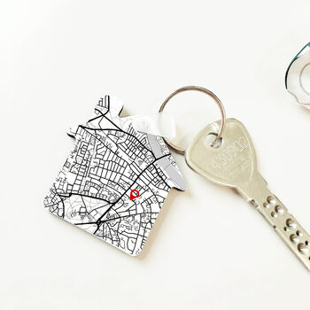 Personalised New Home First Home Location Map Keyring, 7 of 10