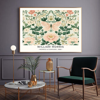 William Morris Cream Butterfly Art Print, 2 of 3