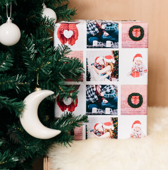 Personalised Holly Jolly Christmas Photo Wrapping Paper, 3 of 5