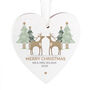 Personalised Merry Christmas Reindeer Couple Wooden Heart Hanging Decoration, thumbnail 4 of 4