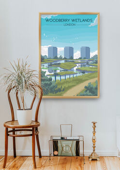 Woodberry Wetlands London Travel Poster Art Print, 5 of 8