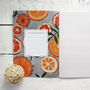 Cute Orange Citrus Recycled A5 Lined Notebook, thumbnail 2 of 4