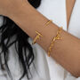 18ct Gold Plated Mini T Bar Chain Bracelet, thumbnail 1 of 9