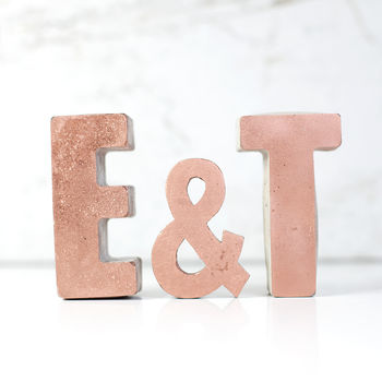 Personalised Large Concrete Copper Front Letter Set, 2 of 4