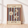 Personalised Illustrated Name Print With Moons, Stars And Stripes, thumbnail 1 of 11