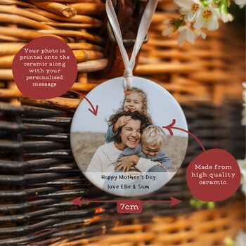 Mother's Day Photograph And Message Ceramic Decoration, 2 of 3