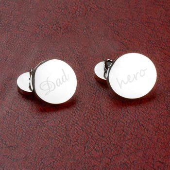 Personalised 'My Dad My Hero' Cufflinks For Dad, 8 of 11