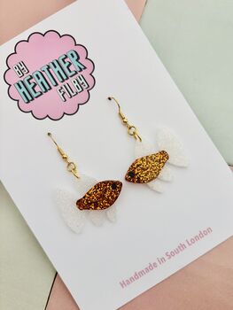 Sparkly Guppy Fish Earrings / Gift For Fish Keepers / Sparkly Fish Earrings, 10 of 10