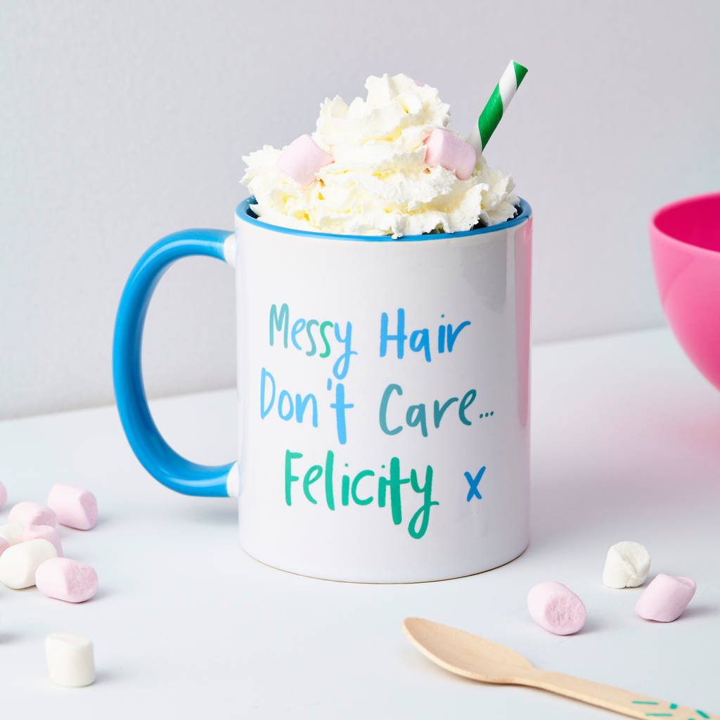 Girls Personalised Messy Hair Mug By Tilliemint