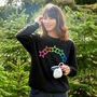 Neon Rainbow Stars Christmas Sweatshirt Jumper, thumbnail 3 of 7