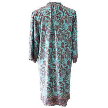'India' Buttoned Paisley Shirt Dress, 6 of 6