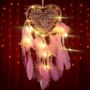 Pink Heart Shaped Dream Catcher With Lights, thumbnail 4 of 7