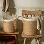 Cotton Lined Woven Seagrass Storage Basket, thumbnail 4 of 5