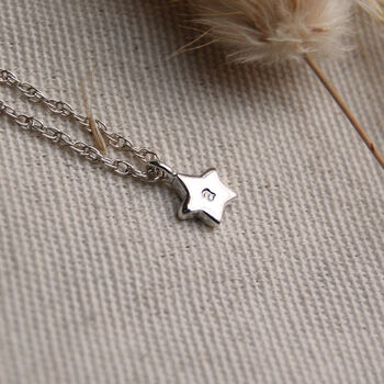 Initial Personalised Silver Star Pendant With Gold Option, 2 of 4