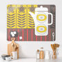 1950's Coffee Pot Design / Large Magnetic Notice Board, thumbnail 1 of 9