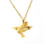 18k Gold Plated Hummingbird Necklace, thumbnail 3 of 4