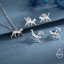 Cat Pendant Necklace And Stud Earrings In Sterling Silver, thumbnail 1 of 12