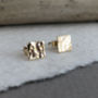 Hammered Square Studs, thumbnail 3 of 5