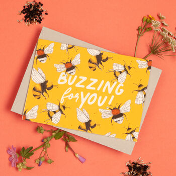 Buzzing For You Plantable Congratulations Card, 3 of 6