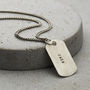 Personalised Men's Brushed Silver Dog Tag Necklace, thumbnail 1 of 4