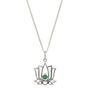 Lotus Flower Green Onyx Silver Necklace, thumbnail 5 of 8