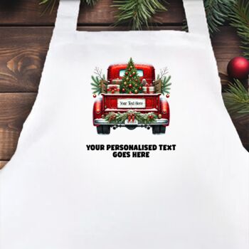 Personalised Christmas Vintage Truck Cooking Apron, 6 of 9