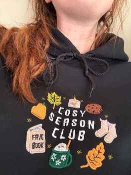 Cosy Season Club Embroidered Sweatshirt Or Hoodie, 6 of 12