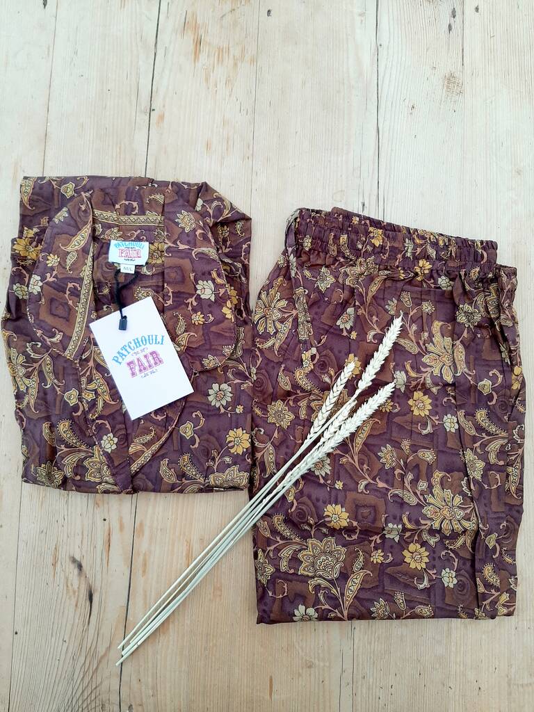 Up-cycled Silk Sari Pyjamas Turquoise Bubble - Indian Rose Sidcup Clothing Boutique