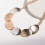Gold And Silver Colour Connected Oval Disc Necklace, thumbnail 3 of 3