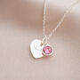 Esme Heart And Birthstone Personalised Name Necklace, thumbnail 4 of 12