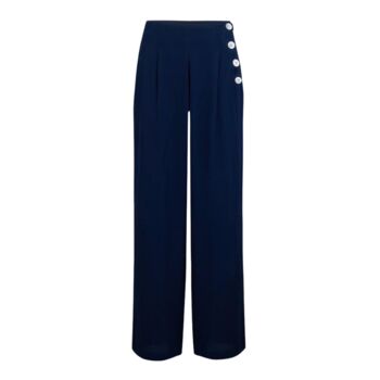 Audrey Trousers In French Navy 1940s Vintage Style, 2 of 2