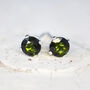 Dark Green Tourmaline Stud Earrings Silver Or Gold, thumbnail 1 of 12