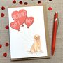Personalised Golden Retriever Happy Valentine's Card, thumbnail 1 of 2