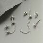 Sterling Silver Sun And Moon Double Studs, thumbnail 4 of 7