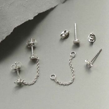 Sterling Silver Sun And Moon Double Studs, 4 of 7