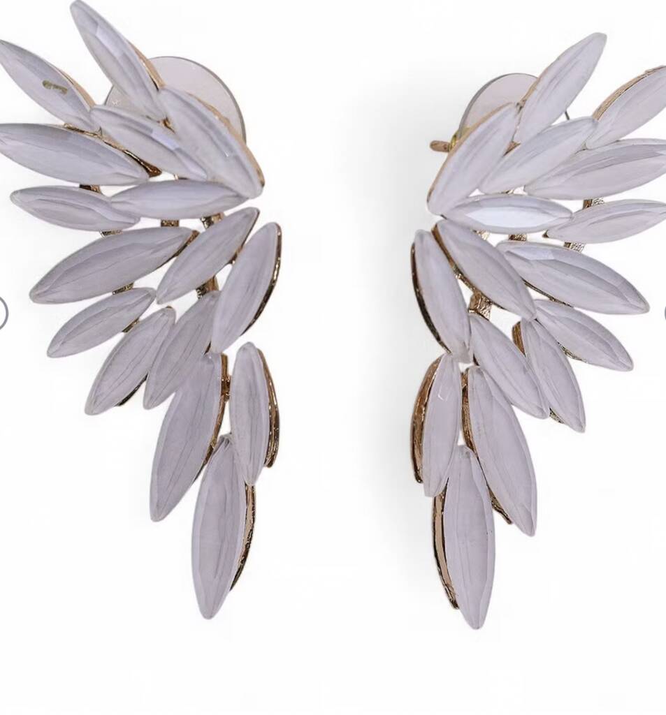 Vintage Glass Angel Wing Earrings, 1 of 12