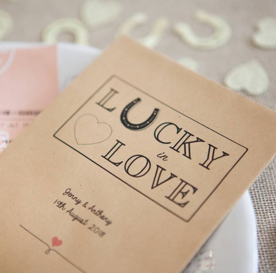 10 ‘Lucky In Love’ Personalised Lottery Ticket Holders, 1 of 5