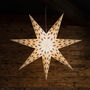 Handmade White Decorative Paper Star Hanging Lantern, thumbnail 1 of 5