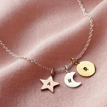 Personalised Mixed Gold Sun Moon And Star Bracelet, 2 of 6