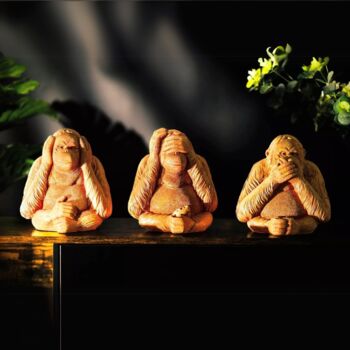 Three Monkey Garden Ornaments See Hear Speak No Evil, 7 of 12