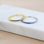 Sapphire Blue Ombre Half Eternity Ring Sterling Silver, thumbnail 2 of 11