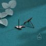 Sterling Silver British Black Bird Stud Earrings, thumbnail 6 of 12
