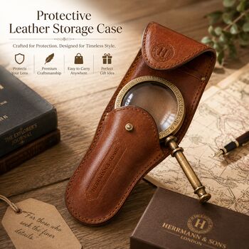 25cm Bronze Magnifying Glass With Leather Case, 4 of 12