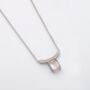 Square Rose Quartz 925 Sterling Silver Necklace, thumbnail 2 of 3