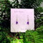 Lavender Purple Flower Drop Earrings, thumbnail 2 of 4