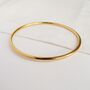 Classic Gold Plated Tarnish Resistant Bangle, thumbnail 2 of 3