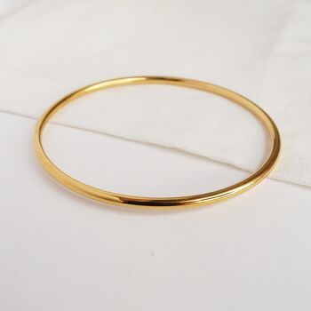 Classic Gold Plated Tarnish Resistant Bangle, 2 of 3