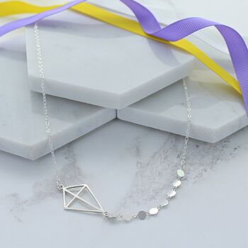 Origami Sterling Silver Kite Necklace, 3 of 6